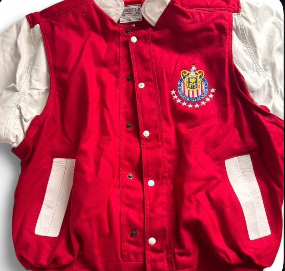 D'Paco'ss Club Deportivo Guadalajara Chivas Vintage Wool and Leather Jacket